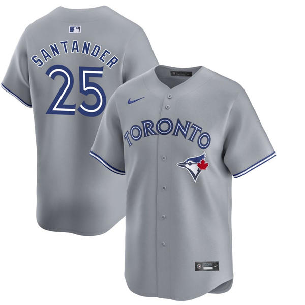 Mens Toronto Blue Jays #25 Anthony Santander Nike Gray Road Limited Player Jersey